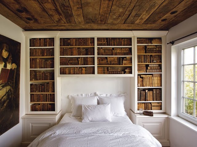 bookshelves can be used as decoration or to mute any noise